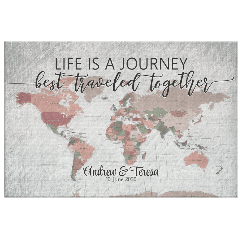 Personalized Life Is A Journey - Best Traveled Together Premium Canvas