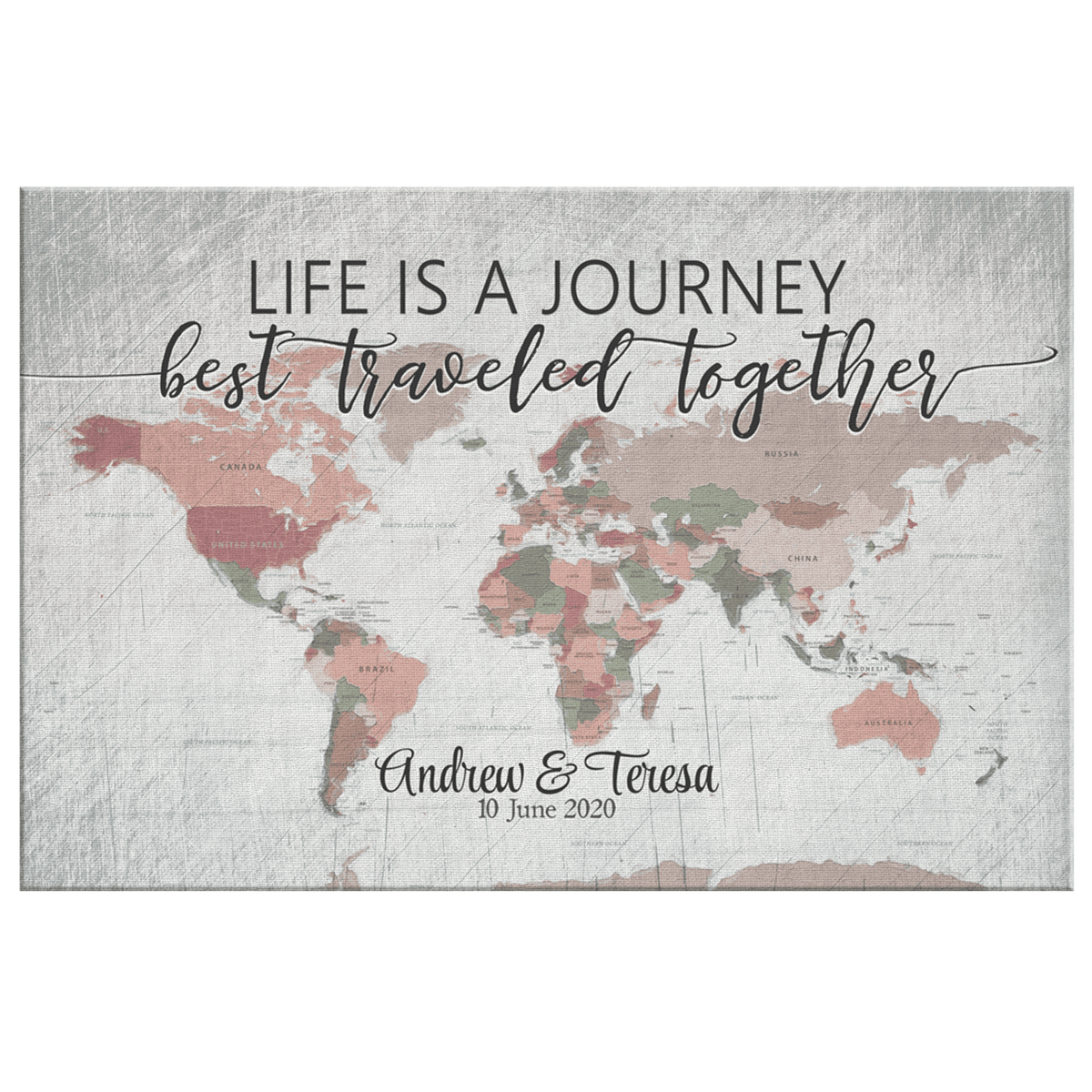 Personalized Life Is A Journey - Best Traveled Together Premium Canvas