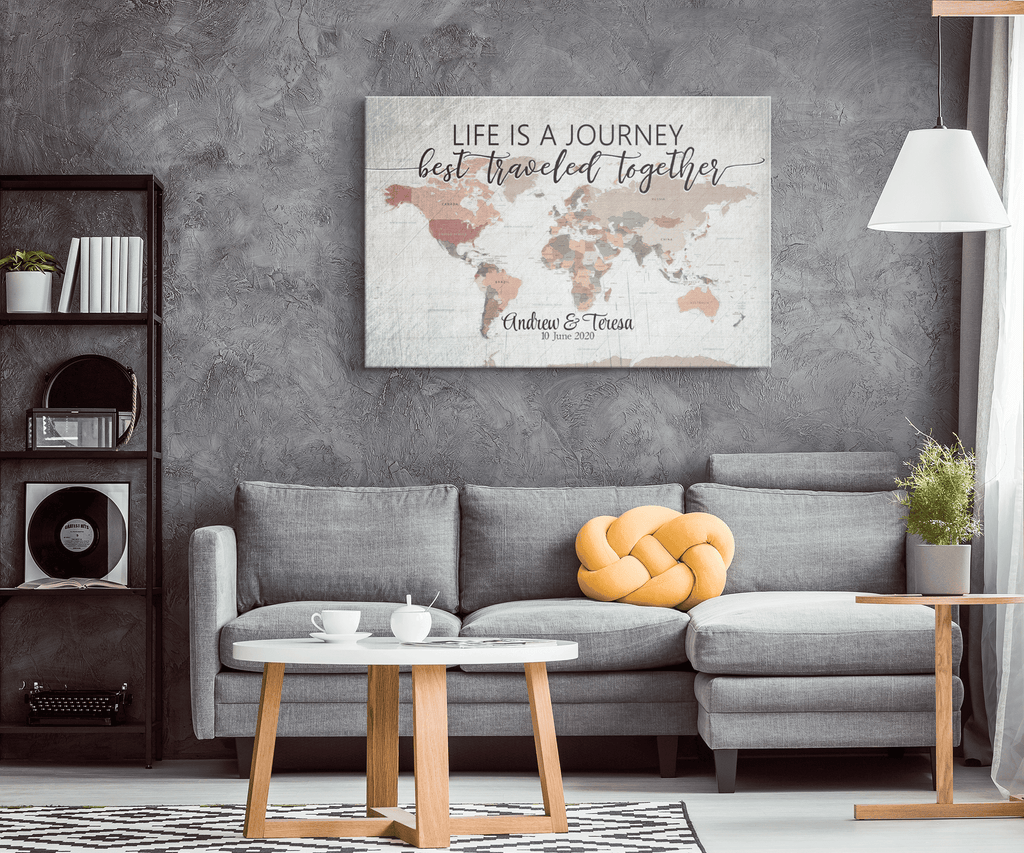 Personalized Life Is A Journey - Best Traveled Together Premium Canvas