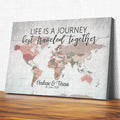 Personalized Life Is A Journey - Best Traveled Together Premium Canvas