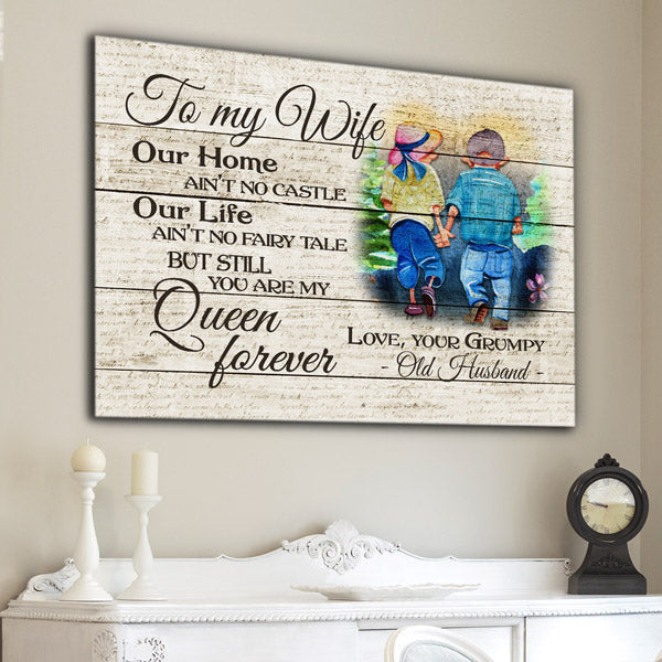 To My Wife - You Are My Queen Forever Premium Canvas