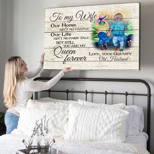 To My Wife - You Are My Queen Forever Premium Canvas