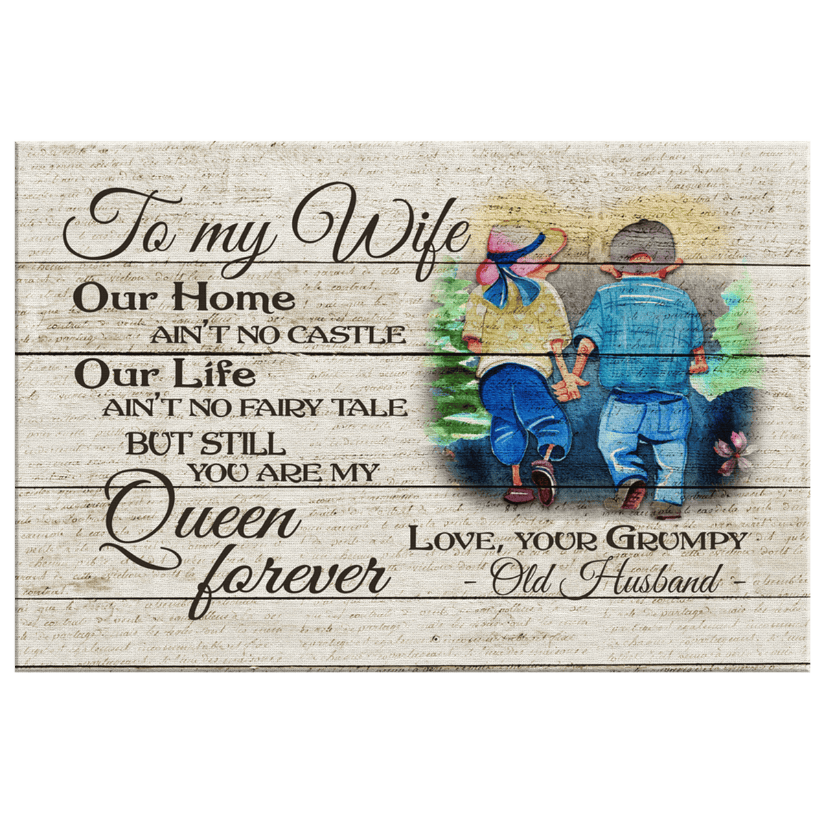 To My Wife - You Are My Queen Forever Premium Canvas