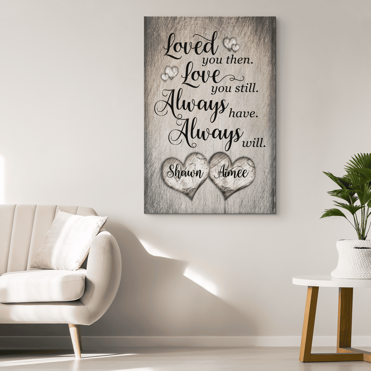 Personalized Loved You Then, Love You Still Premium Rustic Canvas