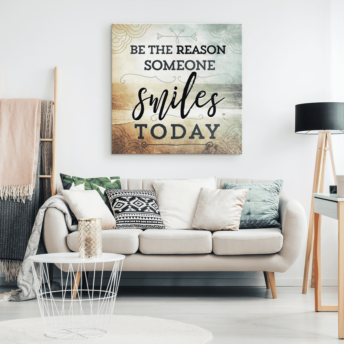 Be The Reason Someone Smiles Today Premium Canvas