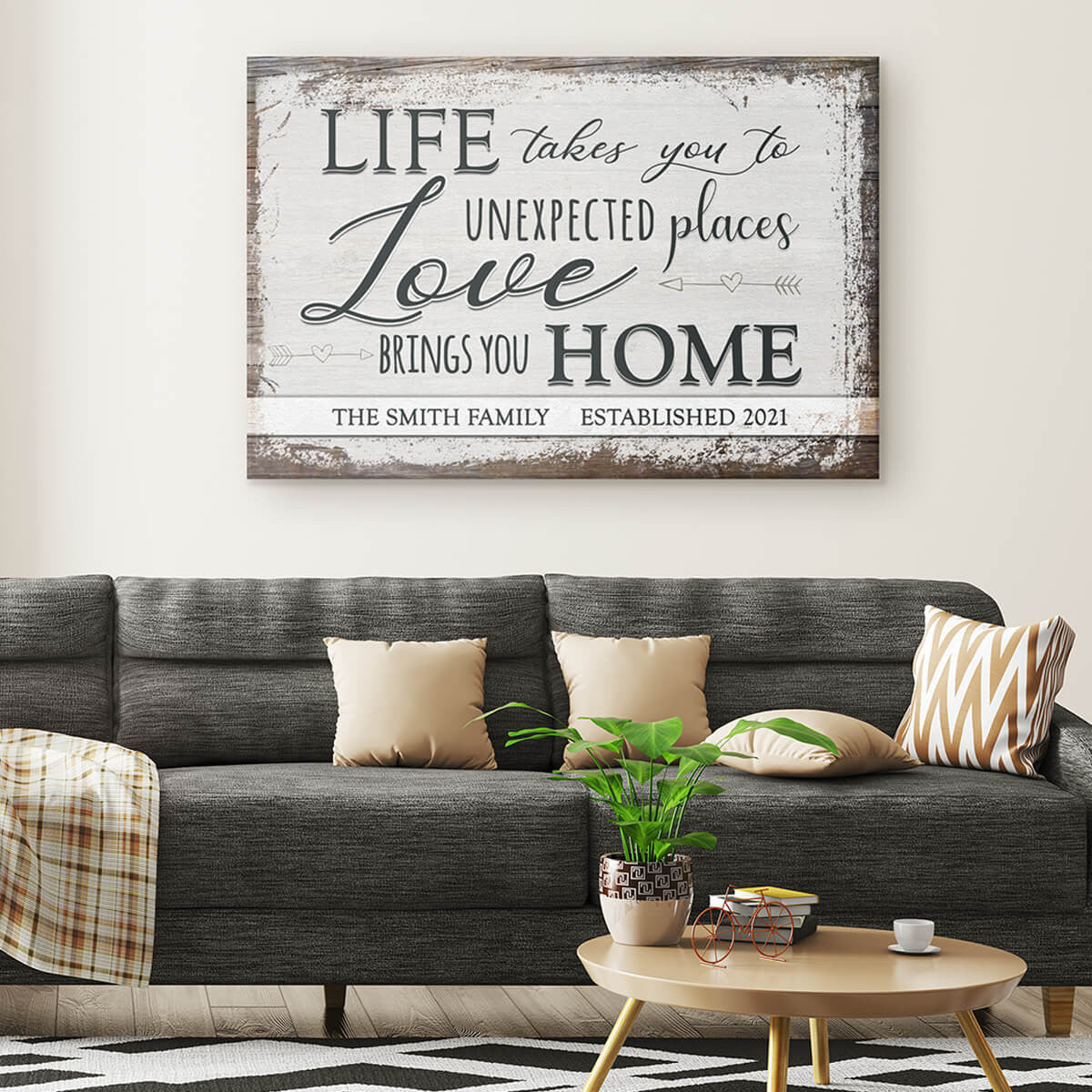 Personalized Love Brings You Home Premium Canvas
