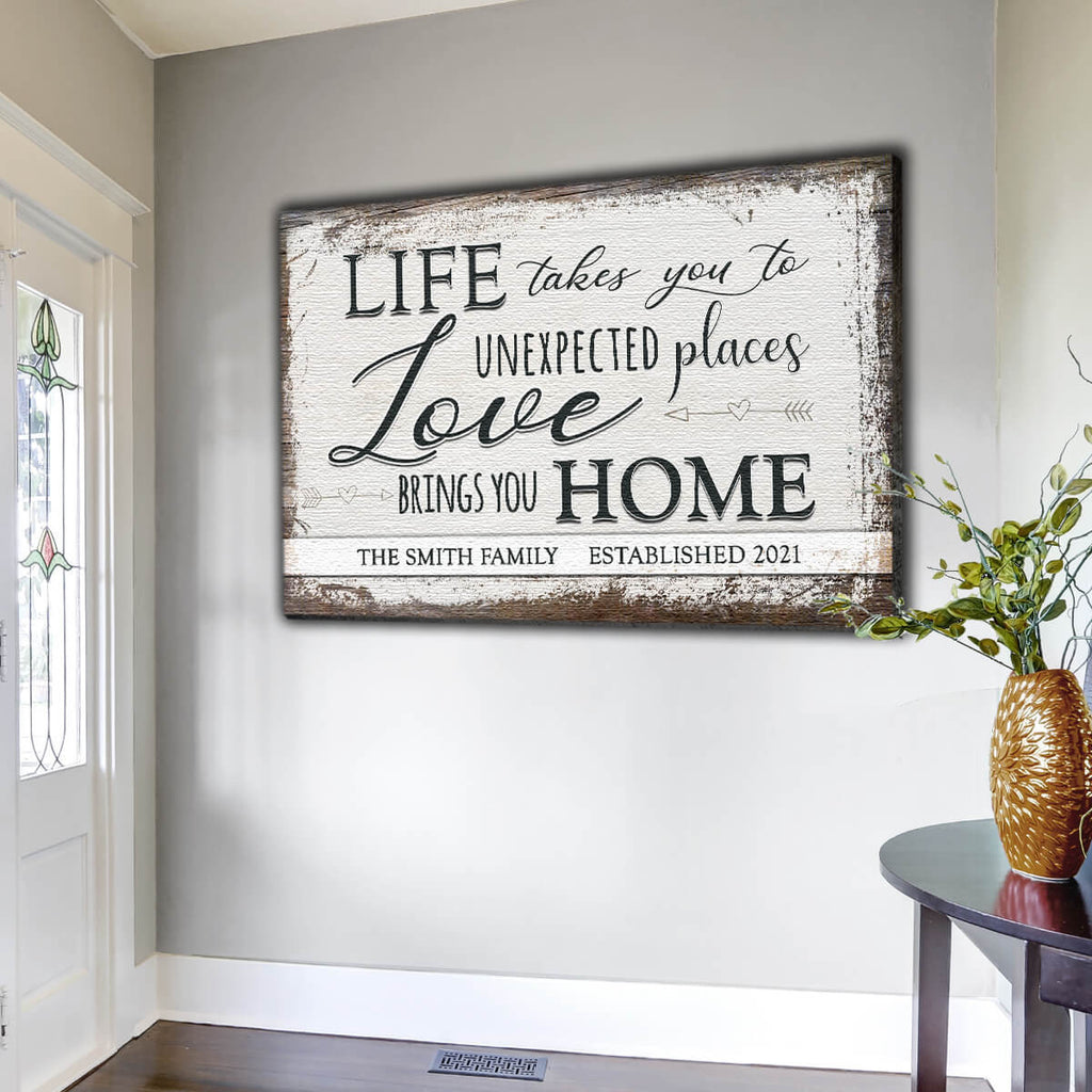 Personalized Love Brings You Home Premium Canvas
