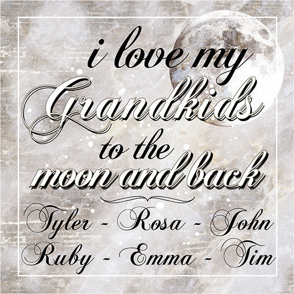 Personalized I Love My Grandkids To The Moon And Back Premium Canvas
