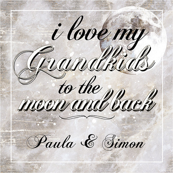 Personalized I Love My Grandkids To The Moon And Back Premium Canvas