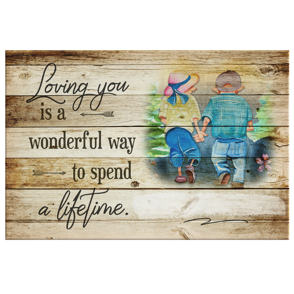 Personalized Loving You-A Wonderful Way To Spend A Lifetime Premium Canvas
