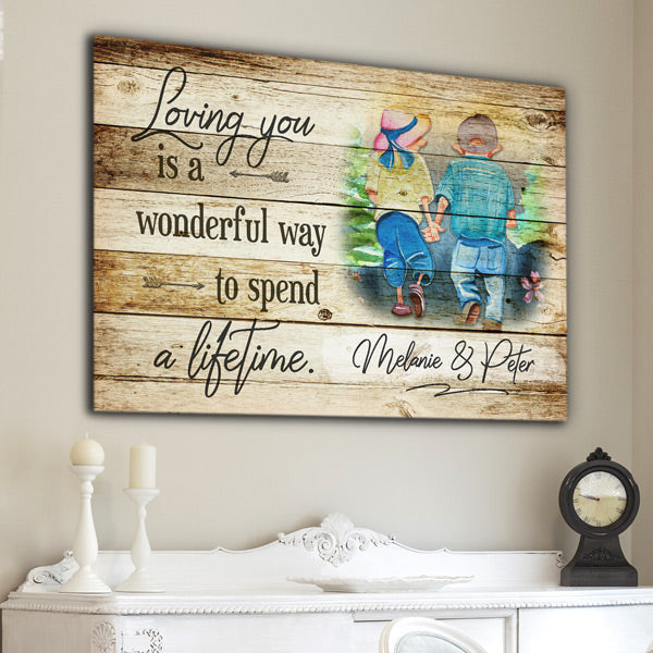 Personalized Loving You-A Wonderful Way To Spend A Lifetime Premium Canvas