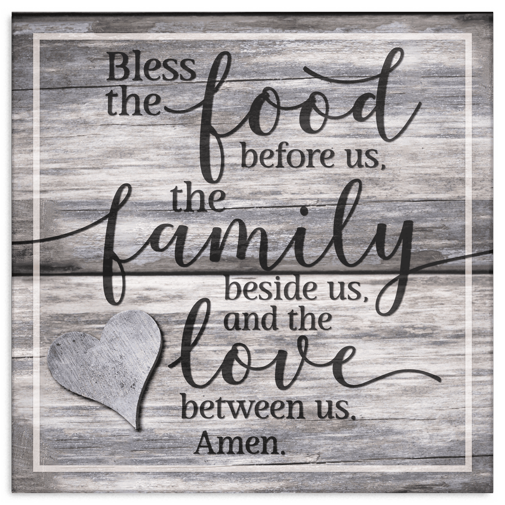 Food, Family, Love Premium Canvas