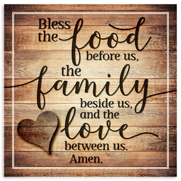 Food, Family, Love Premium Canvas