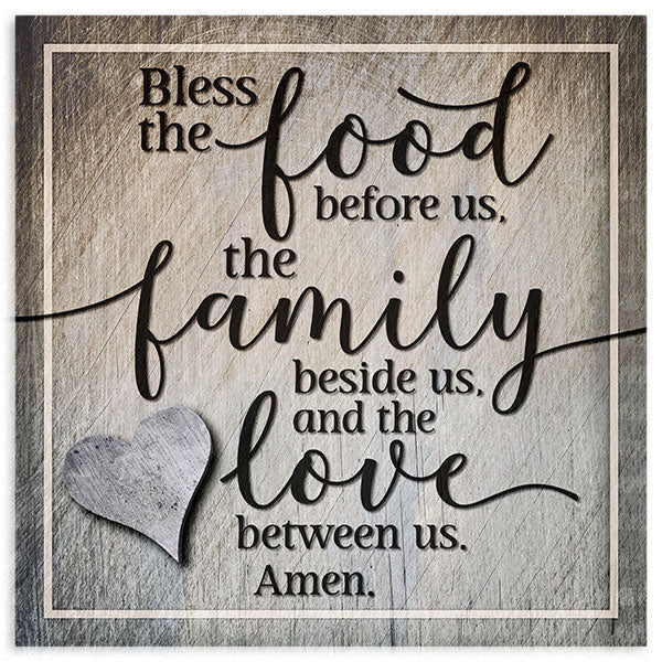 Food, Family, Love Premium Canvas