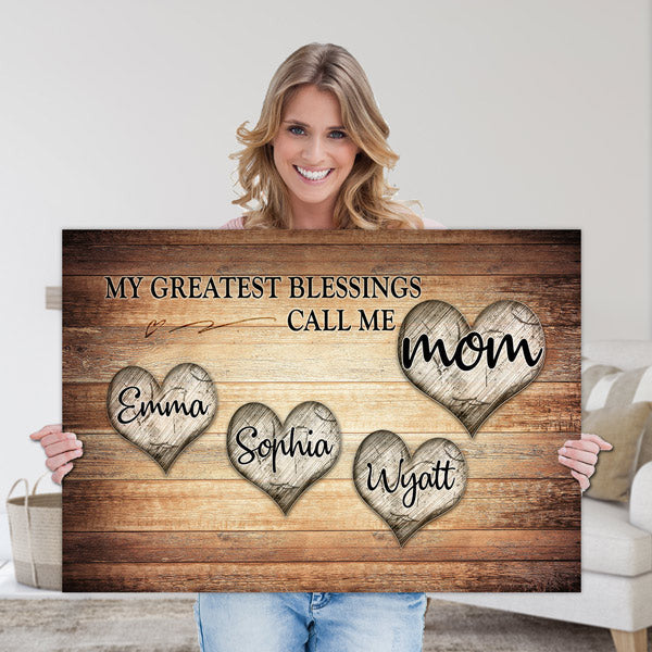 Personalized My Greatest Blessings Call Me.. Premium Canvas