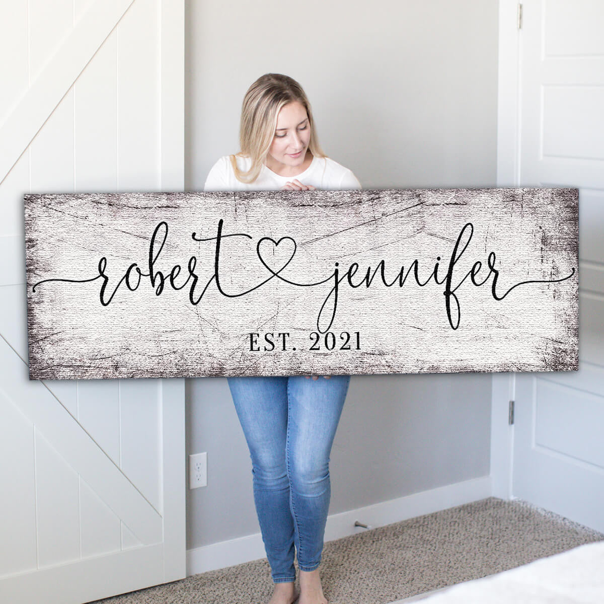Personalized Couple's Names Panoramic Canvas Wall Art – Couple Gift