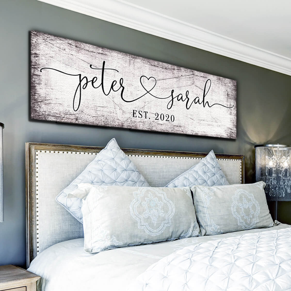 Personalized Couple's Names Panoramic Canvas Wall Art – Couple Gift