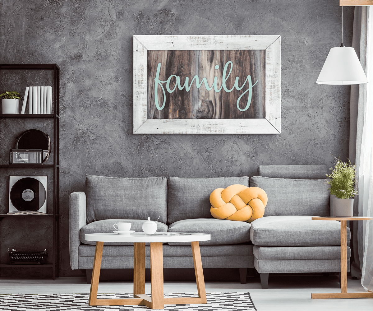Family Rustic Wood Style Premium Canvas