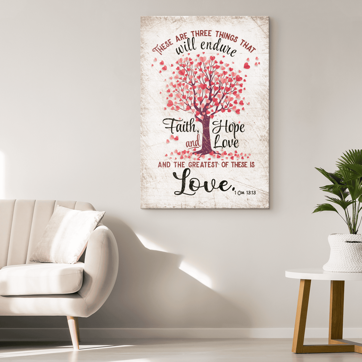 Faith Hope Love -The Greatest Of These Is Love Premium Canvas