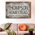 Personalized Homestead: Thankful, Grateful, Blessed Premium Canvas Wall Art