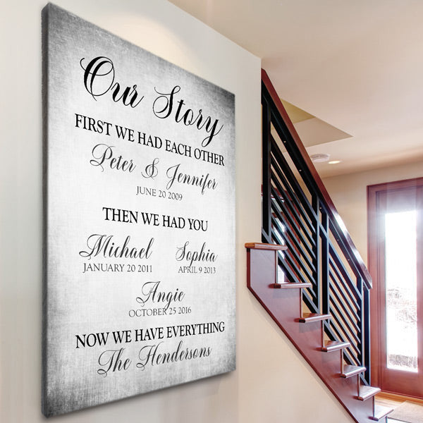 Personalized Our Story - First We Had Each Other Premium Canvas
