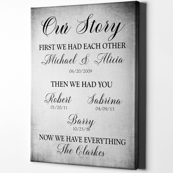 Personalized Our Story - First We Had Each Other Premium Canvas