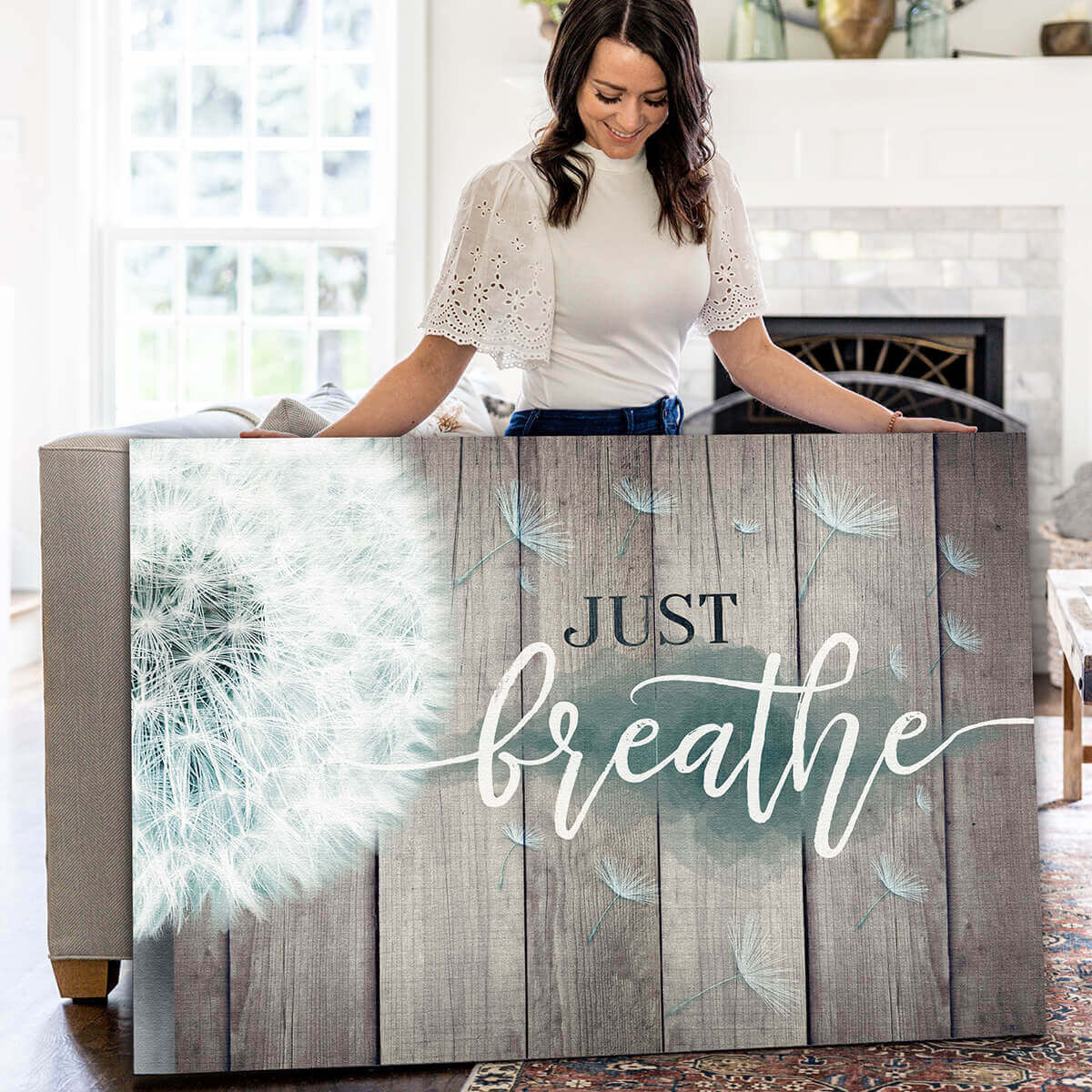 Just Breathe Inspirational Premium Canvas