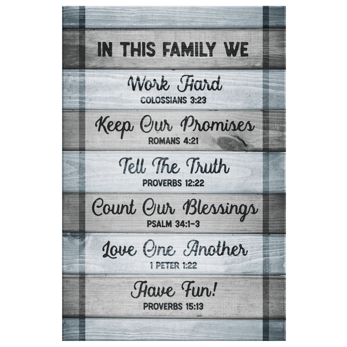 In This Family Bible Quotes Canvas Wall Art – Christian Wall Decor