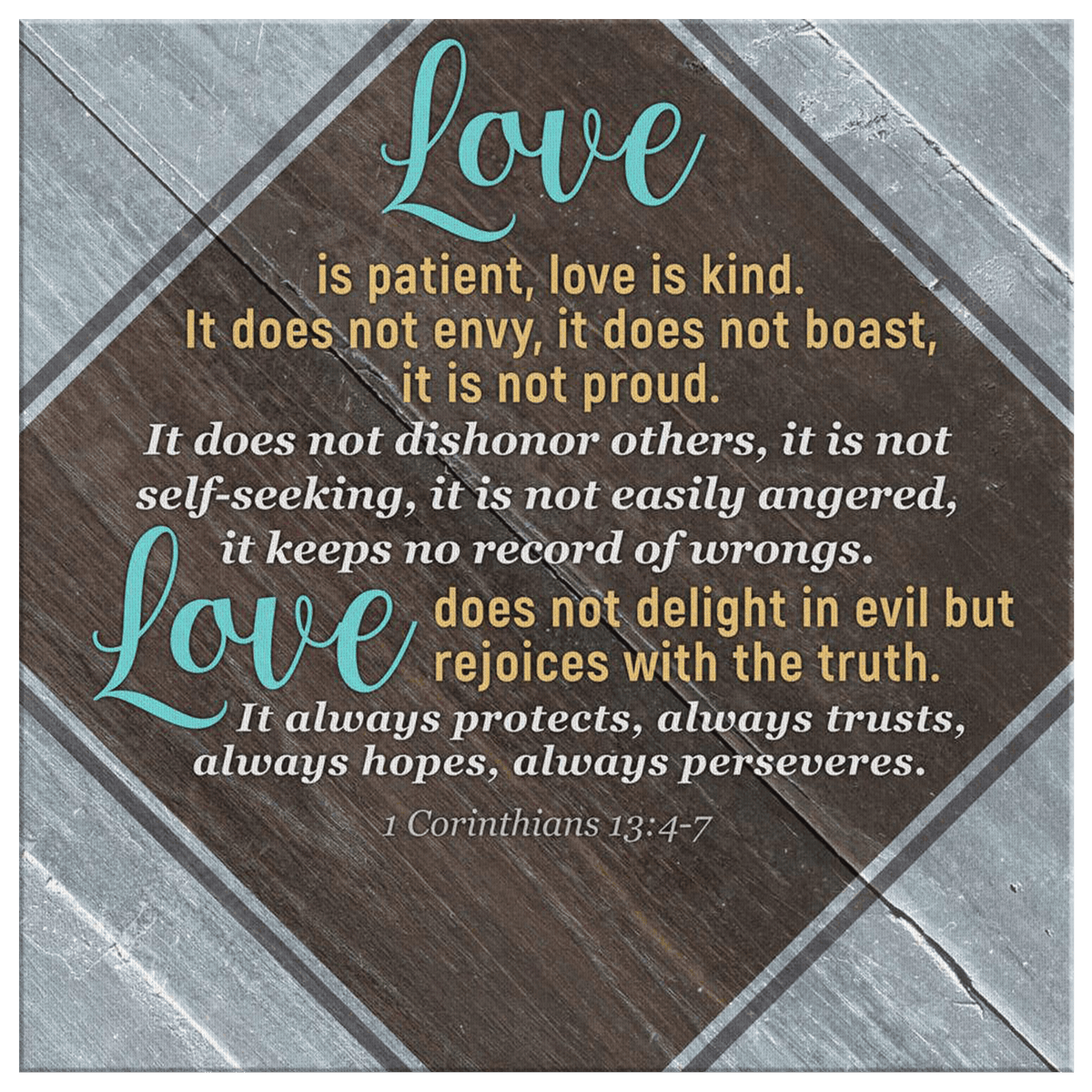Personalized Love Is Patient Canvas Wall Art – Couple Gift