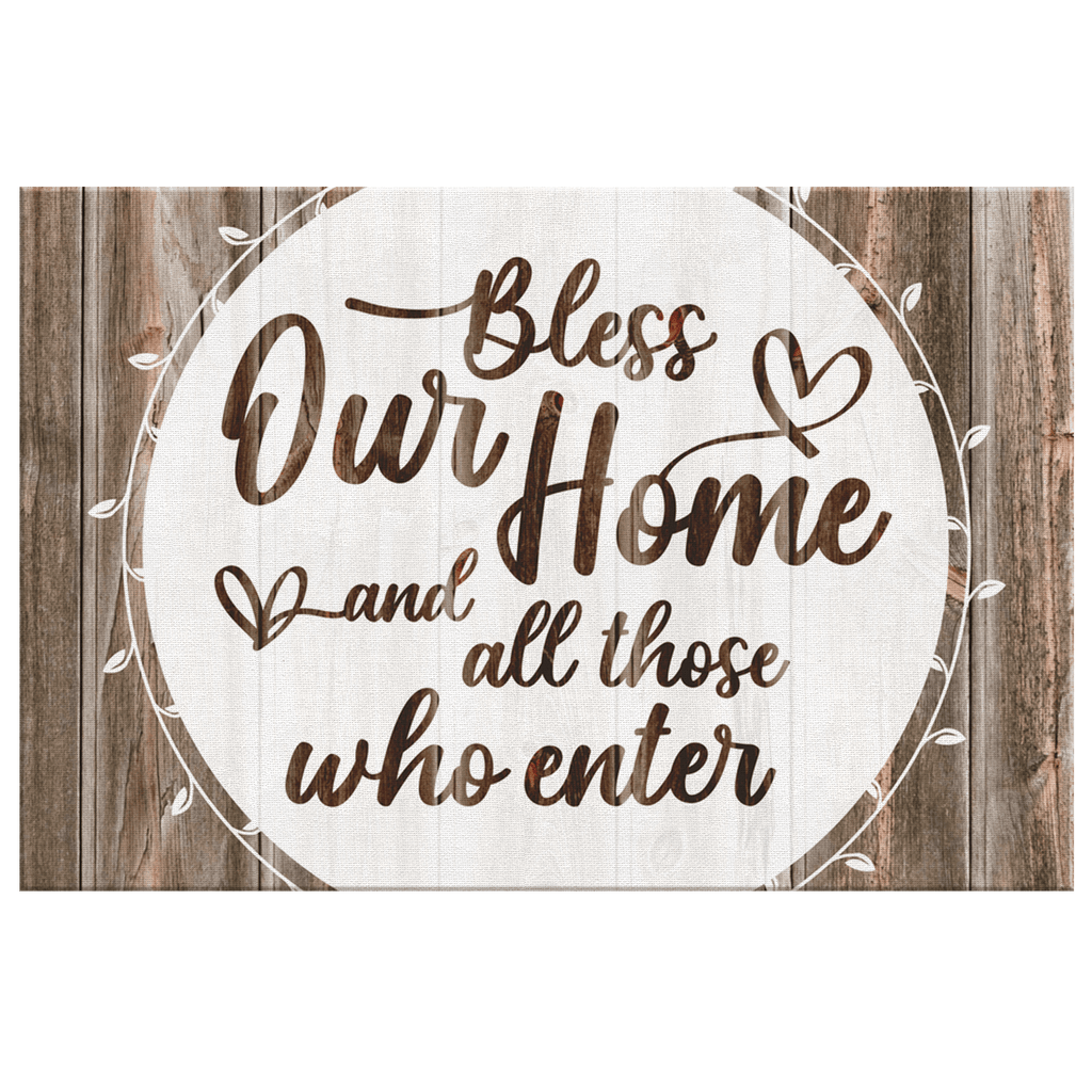 Bless Our Home And All Who Enter Premium Canvas