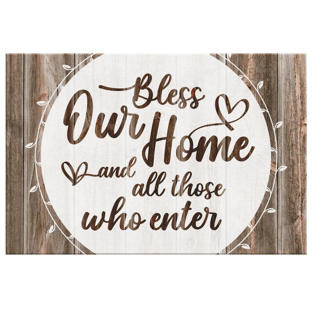 Bless Our Home And All Who Enter Premium Canvas