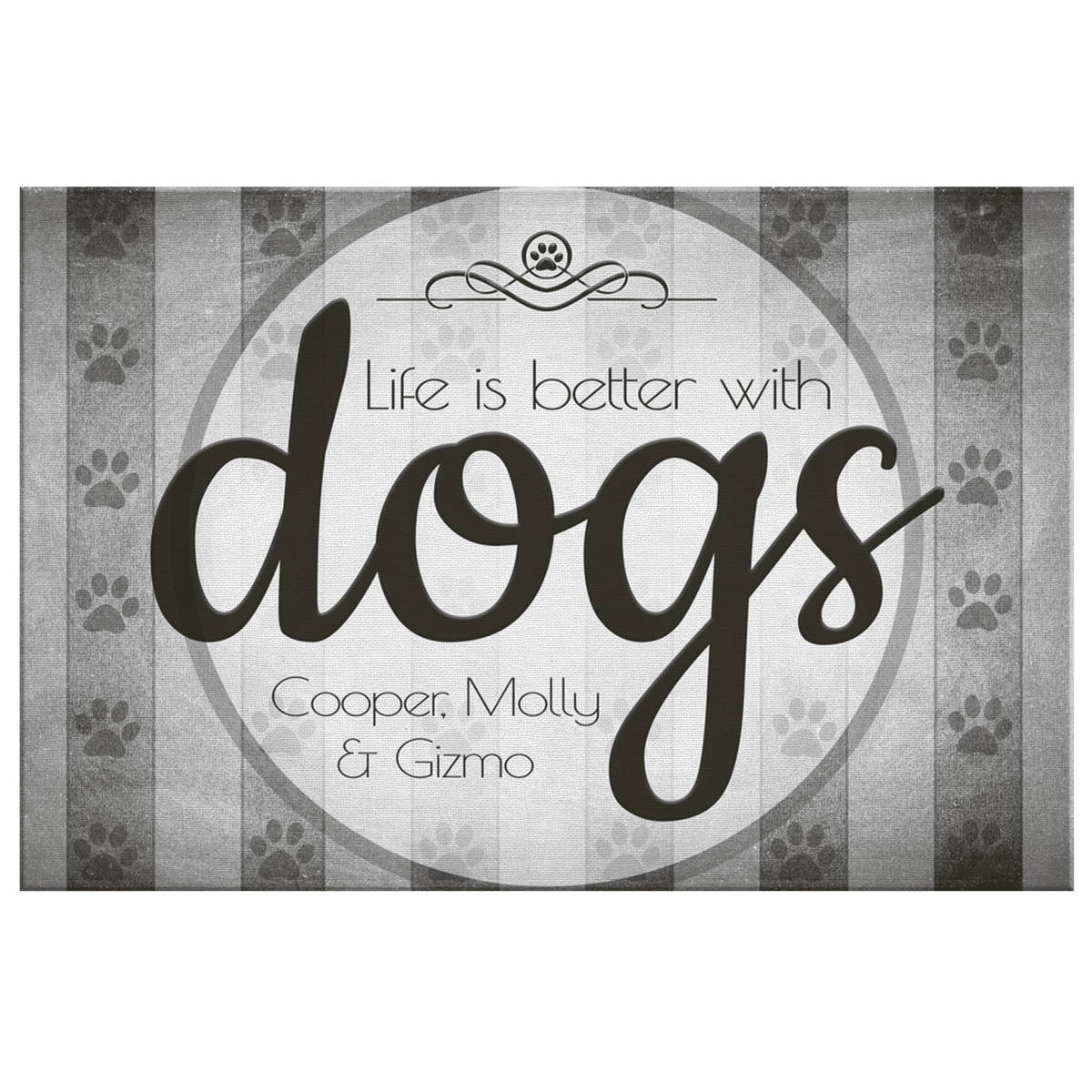 Personalized Life is Better With Dogs Premium Canvas