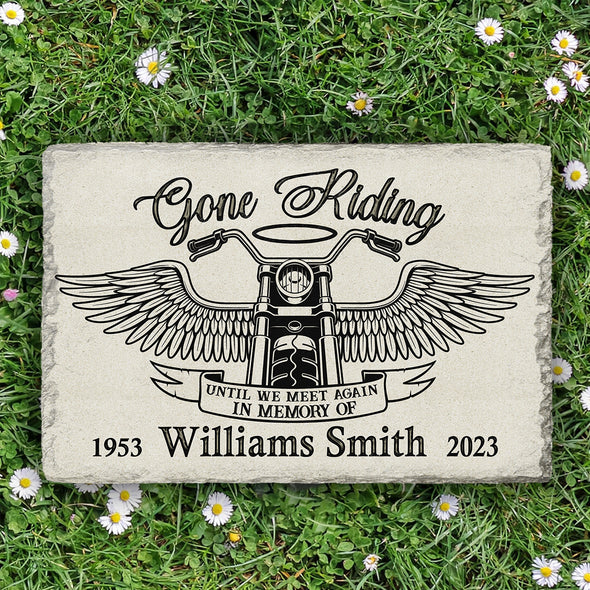 Personalized Gone Riding Memorial Stone