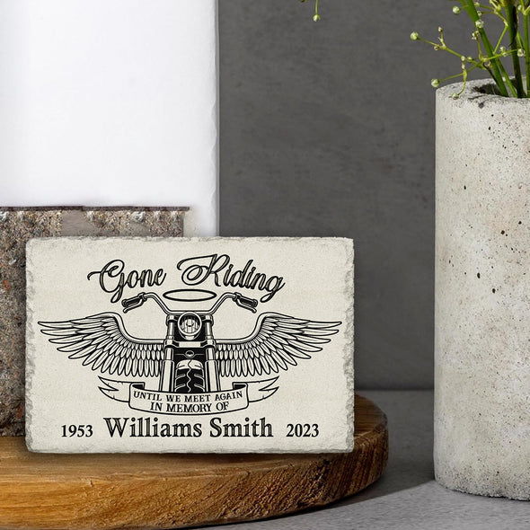 Personalized Gone Riding Memorial Stone