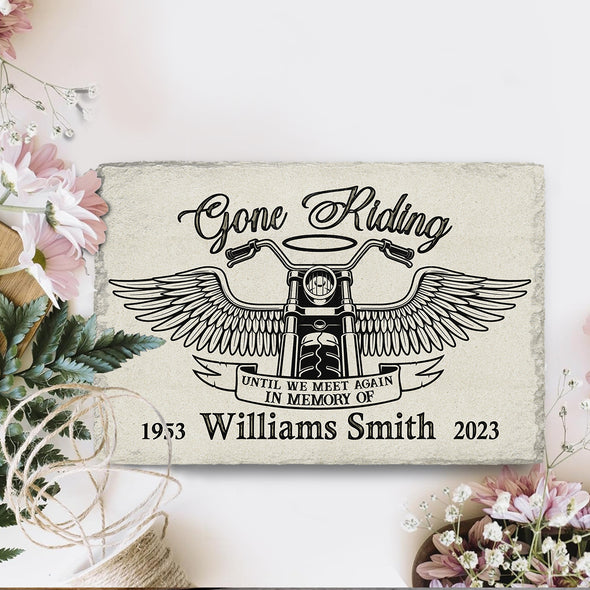 Personalized Gone Riding Memorial Stone