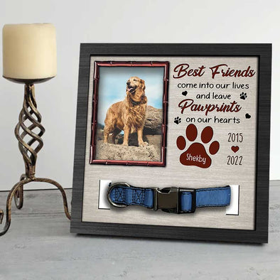 Personalized Best Friend Come Into Our Lives And Leave Paw Print Memorial Pet Loss Sign
