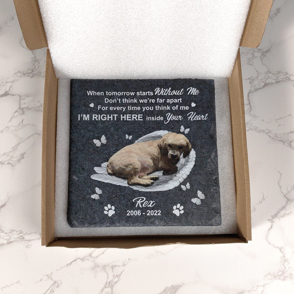 Personalized I'm Right Here Inside Your Heart - Dog Memorial Stone