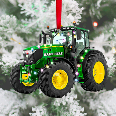 Custom Tractor Farmer Acrylic Ornament - Christmas Gift, Christmas Tree Decor, Hanging Car, Keychain