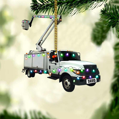 Custom Lineman Bucket Truck Acrylic Ornament - Christmas Gift, Christmas Tree Decor, Hanging Car, Keychain
