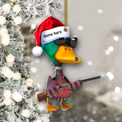 Custom Name Duck Hunter Acrylic Ornament - Christmas Gift, Christmas Tree Decor, Hanging Car, Keychain