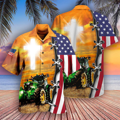 Farmer Tractor Hawaiian Aloha Shirts