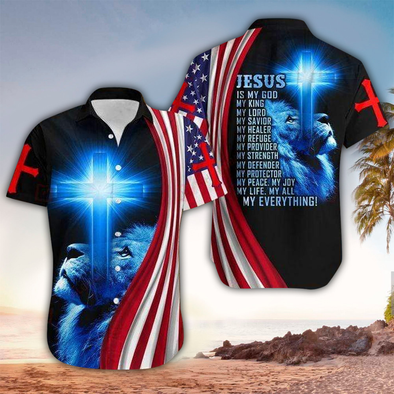 Jesus Is My King Religious Lion Hawaiian Aloha Shirts