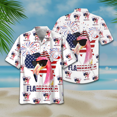 Flamerica American Flamingo Hawaiian Aloha Shirts