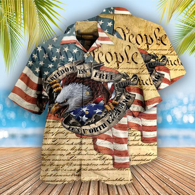 Freedom Isn't Free American Eagle Hawaiian Aloha Shirts