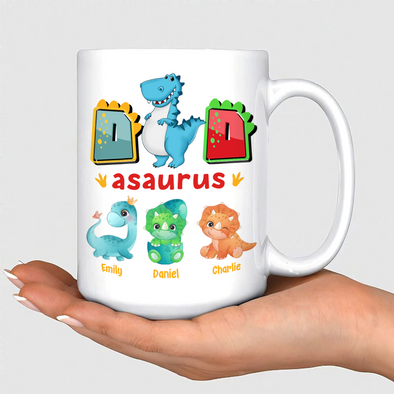 Personalized Dadasaurus Ceramic Mug 15oz - Gift For Father