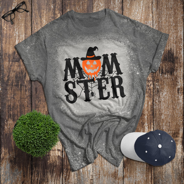 Monster Halloween Witches Pumpkin Bleached T-Shirt