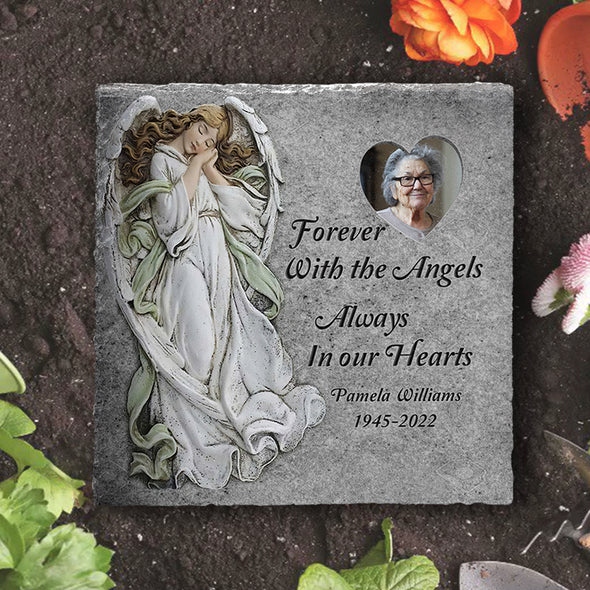 Personalized Forever With The Angels Always In Our Hearts Memorial Stone
