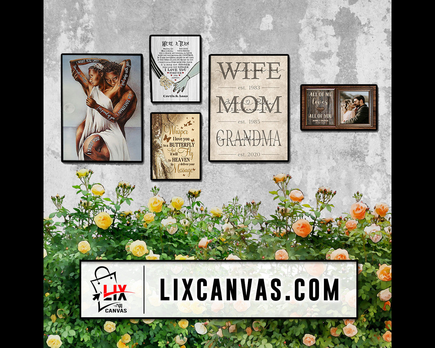 Personalized canvas wall art