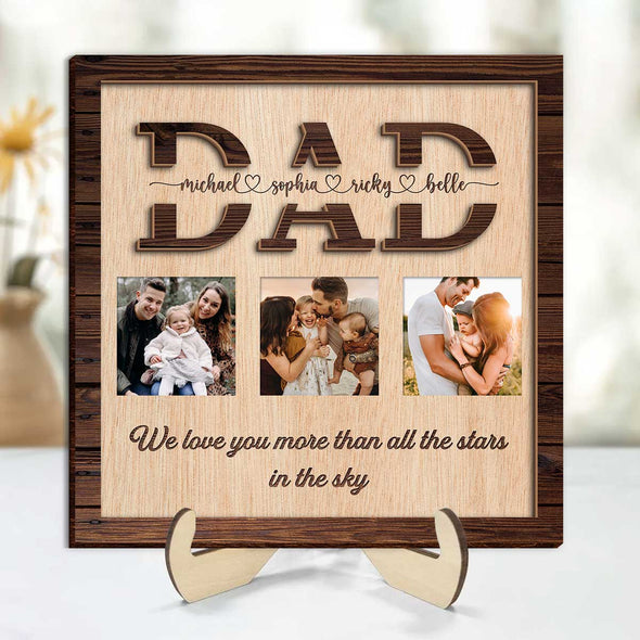 Personalized Dad We Love You Wooden Plaque - Gift For Father's Day, Dad, Papa