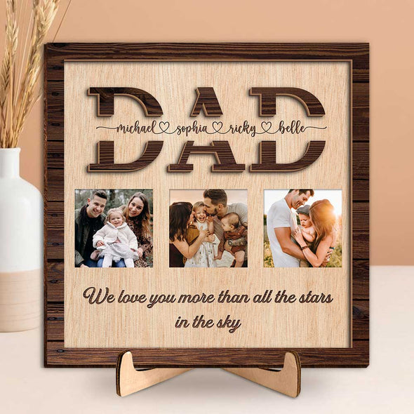 Personalized Dad We Love You Wooden Plaque - Gift For Father's Day, Dad, Papa
